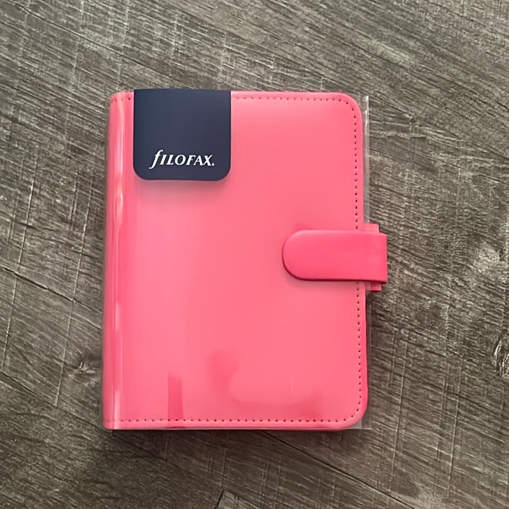 NIB Peony Saffiano Filofax Pocket